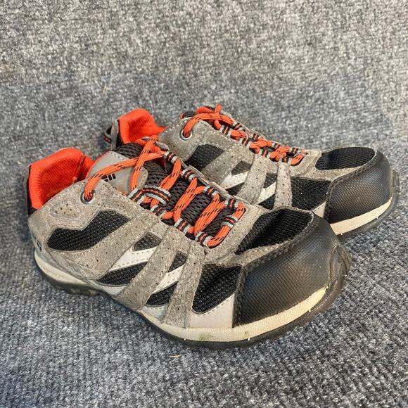 COLUMBIA REDMOND Waterproof SNEAKERS Gray Black Red Youth Size 3 - Picture 1 of 8